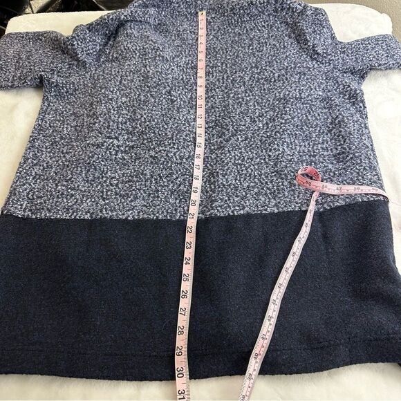 Liz Claiborne XL Open Front Cozy Knit Cardigan Sweater Indigo Black Colorblock - Picture 9 of 10